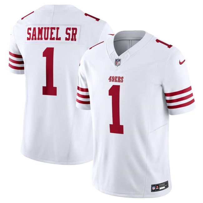 Youth San Francisco 49ers #1 Deebo Samuel Sr. White 2024 F.U.S.E. Vapor Untouchable Limited Stitched Football Jersey Youth San Francisco 49ers #1 Deebo Samuel Sr. White 2024 F.U.S.E. Vapor Untouchable Limited Stitched Football Jersey